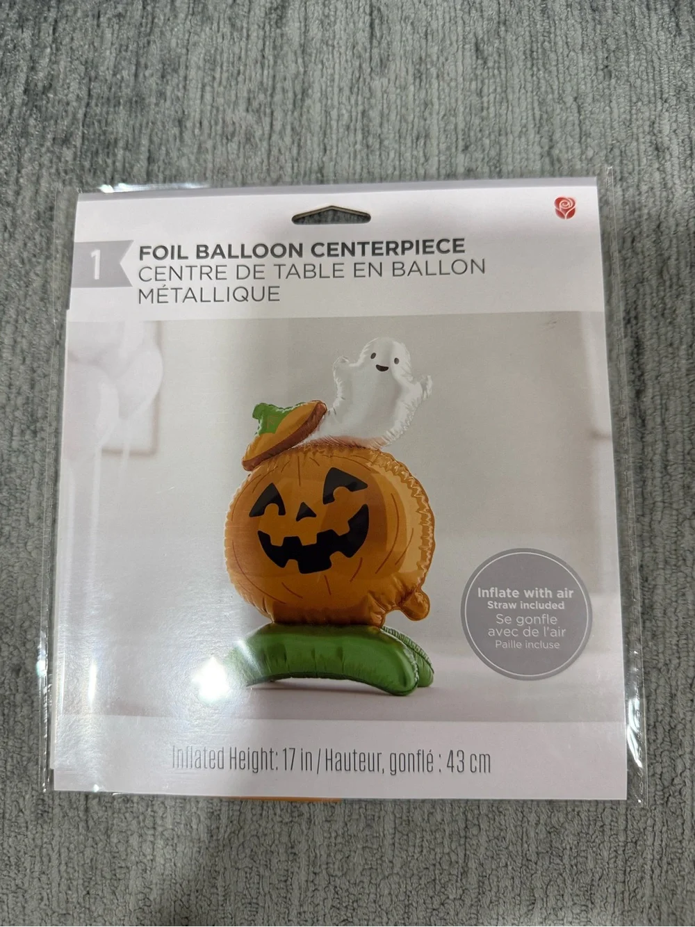 Halloween 4 Foil balloons centerpieces Pumpkin and Ghost, ghost, bat, and spider
